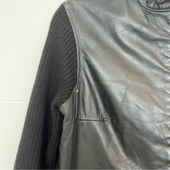 Luciano Abitboul Genuine Leather & Knit Jacket - Picture 3 of 5